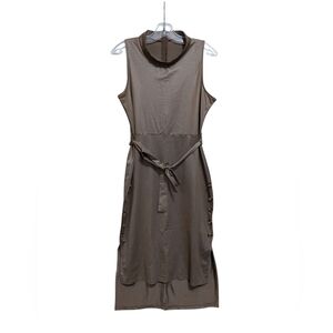 Metallic Brown Sleeveless XL Dress Elegant Chic
